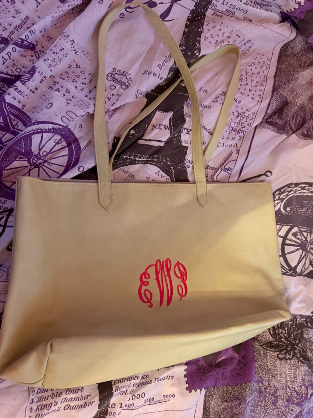 Thirty-one Monogrammed lime green tote